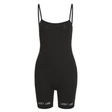 Tracksuit Yoga Sport Vest Sling Print Sports High Waist Jumpsuit Casual Exercise Training Set Women Fashion Rompers Tights