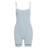 Tracksuit Yoga Sport Vest Sling Print Sports High Waist Jumpsuit Casual Exercise Training Set Women Fashion Rompers Tights