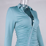 2021 Autumn Winter Long Sleeve Bodycon Dress Shirts