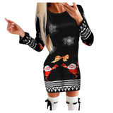 2021 Christmas Knitted Sweater Dress Women
