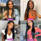 30 32 inch Brazilian Bone Straight Frontal Human Hair Wigs Pre Plucked Baby Hair Lace Wig 4X4 Lace Closure Wig For Black Women