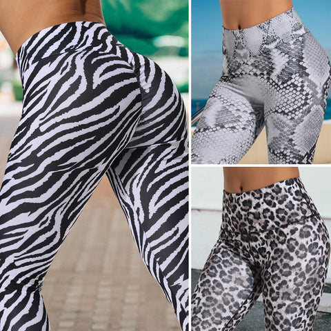 Elastic animal skin sports leggings  wintersexy warm women pants gym  sportswear Leggings