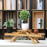 Bamboo Plant Flower Shelf Stand Flower Pot Rack Holder Garden Living Room Table Planter Display Stand Home Decor Indoor Outdoor