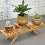 Bamboo Plant Flower Shelf Stand Flower Pot Rack Holder Garden Living Room Table Planter Display Stand Home Decor Indoor Outdoor
