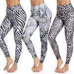 3D Snake Print Sports Leggings High Waist Breathable