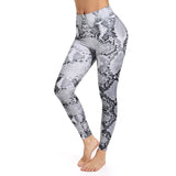 3D Snake Print Sports Leggings High Waist Breathable