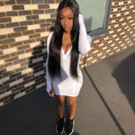 Elegant Solid Bodycon Women Dress Sexy Zipper Long Sleeve