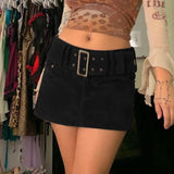 Brown Low Rise Corduroy Skirts Women