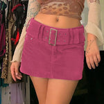Brown Low Rise Corduroy Skirts Women