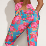 FITTOO Hot Sexy Leggings For Fitness Printed Flowers Elastic Leggings