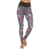 FITTOO Hot Sexy Leggings For Fitness Printed Flowers Elastic Leggings