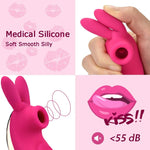 3-IN-1 Sucking Licking Rabbit Vibrating G-spot Clit Sucking Vibrator Nipple Stimulation Tongue Massager Sex Toy for Women Couple