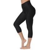 FITTOO Women Leggings Capris Textured Anti Cellulite Leggins Push Up High Waist Sport Pant Fitness Athletic Scrunch Butt Cropped