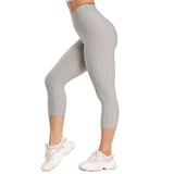 FITTOO Women Leggings Capris Textured Anti Cellulite Leggins Push Up High Waist Sport Pant Fitness Athletic Scrunch Butt Cropped