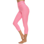 FITTOO Women Leggings Capris Textured Anti Cellulite Leggins Push Up High Waist Sport Pant Fitness Athletic Scrunch Butt Cropped