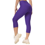 FITTOO Women Leggings Capris Textured Anti Cellulite Leggins Push Up High Waist Sport Pant Fitness Athletic Scrunch Butt Cropped