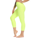FITTOO Women Leggings Capris Textured Anti Cellulite Leggins Push Up High Waist Sport Pant Fitness Athletic Scrunch Butt Cropped