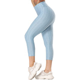 FITTOO Women Leggings Capris Textured Anti Cellulite Leggins Push Up High Waist Sport Pant Fitness Athletic Scrunch Butt Cropped