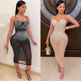 Women Dress Sexy Night Club Sequin Glitter Diamond Dress