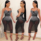 Women Dress Sexy Night Club Sequin Glitter Diamond Dress