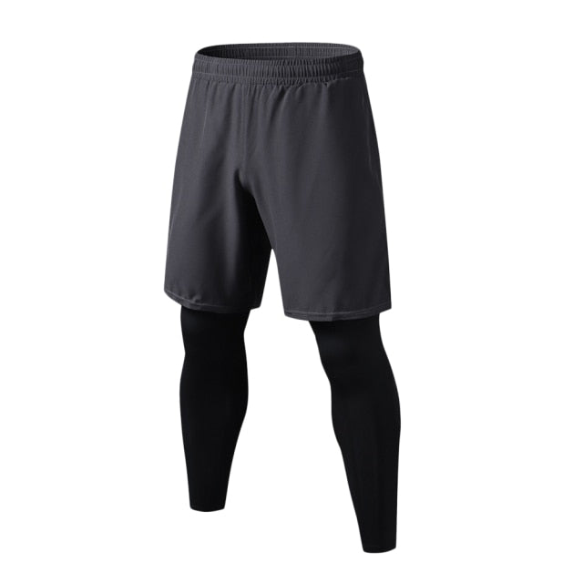 Palglg Men's Compression Sport Shorts - Cool Dry Workout Tights, Plain Black (Size XL)