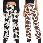 Female Straight Jeans Korean Style Casual Wild Cow Skin Pattern