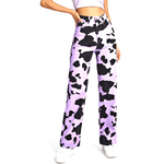 Female Straight Jeans Korean Style Casual Wild Cow Skin Pattern