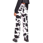 Female Straight Jeans Korean Style Casual Wild Cow Skin Pattern