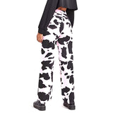 Female Straight Jeans Korean Style Casual Wild Cow Skin Pattern