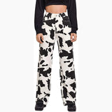 Female Straight Jeans Korean Style Casual Wild Cow Skin Pattern