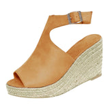 Sandals Women's Fashion Solid Wedges Casual Buckle