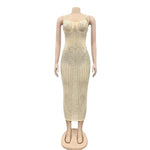 Sheer Mesh Patchwork Rhinestone Women Party Dress Spaghetti Strap Sequin See Through Nightclub Evening Party Bodycon Plus SIze