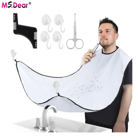 Male Beard Shaving Apron Care Clean Hair Adult Bibs Shaver Holder Bathroom Organizer Gift for Man