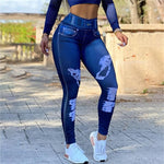 Elastic High Waist Jeans