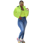 Bubble Coat Neon Color Women Cropped Puffer Jacket