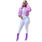 Bubble Coat Neon Color Women Cropped Puffer Jacket