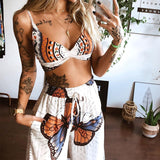 Sexy 2 Piece Sets Sleeveless Camisole Backless Strap Top