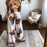 Sexy 2 Piece Sets Sleeveless Camisole Backless Strap Top