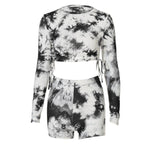 Women Set Print Full Sleeve O-neck Side Drawstring