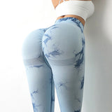 Tie Dye Fitness Leggings Seamless Sexy Bubble Butt Leggings