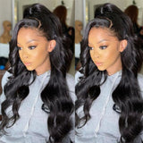 HD Transparent Body Wave Lace Front Human Hair Wigs For Black Women