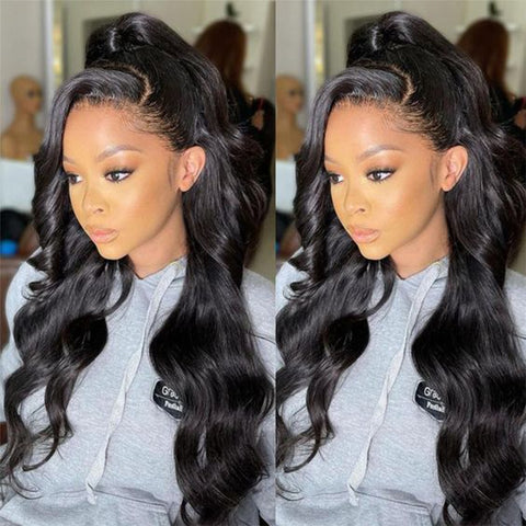 HD Transparent Body Wave Lace Front Human Hair Wigs For Black Women