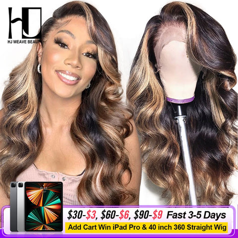 Highlight Wig Brazilian Body Wave Lace Front Human Hair Wigs