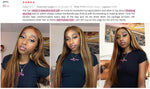 Ishow Highlight Bone Straight Bundles with Frontal HD Lace Frontal Brown Human Hair Bundles with Frontal 3 Bundles with Closure