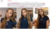 Ishow Highlight Bone Straight Bundles with Frontal HD Lace Frontal Brown Human Hair Bundles with Frontal 3 Bundles with Closure
