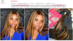 Ishow Highlight Bone Straight Bundles with Frontal HD Lace Frontal Brown Human Hair Bundles with Frontal 3 Bundles with Closure
