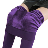 Winter Leggings For Women Warm Plus Size Leggins Solid Color Velvet Leggins High Waist Leggings