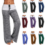 2021 Loose Leggings Women Wide Leg Pants Lace Up Fitness Plus Size Trousers High Waist Female Patchwork Boot Cut Pants