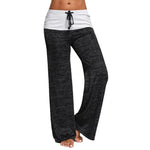 2021 Loose Leggings Women Wide Leg Pants Lace Up Fitness Plus Size Trousers High Waist Female Patchwork Boot Cut Pants