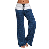 2021 Loose Leggings Women Wide Leg Pants Lace Up Fitness Plus Size Trousers High Waist Female Patchwork Boot Cut Pants
